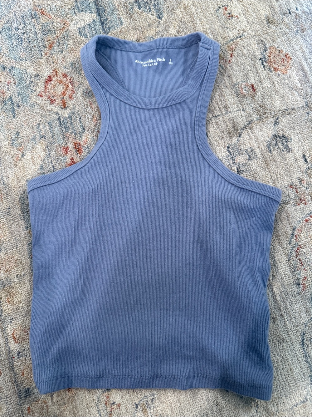 Abercrombie & Fitch Slate Blue Ribbed Racerback Tank